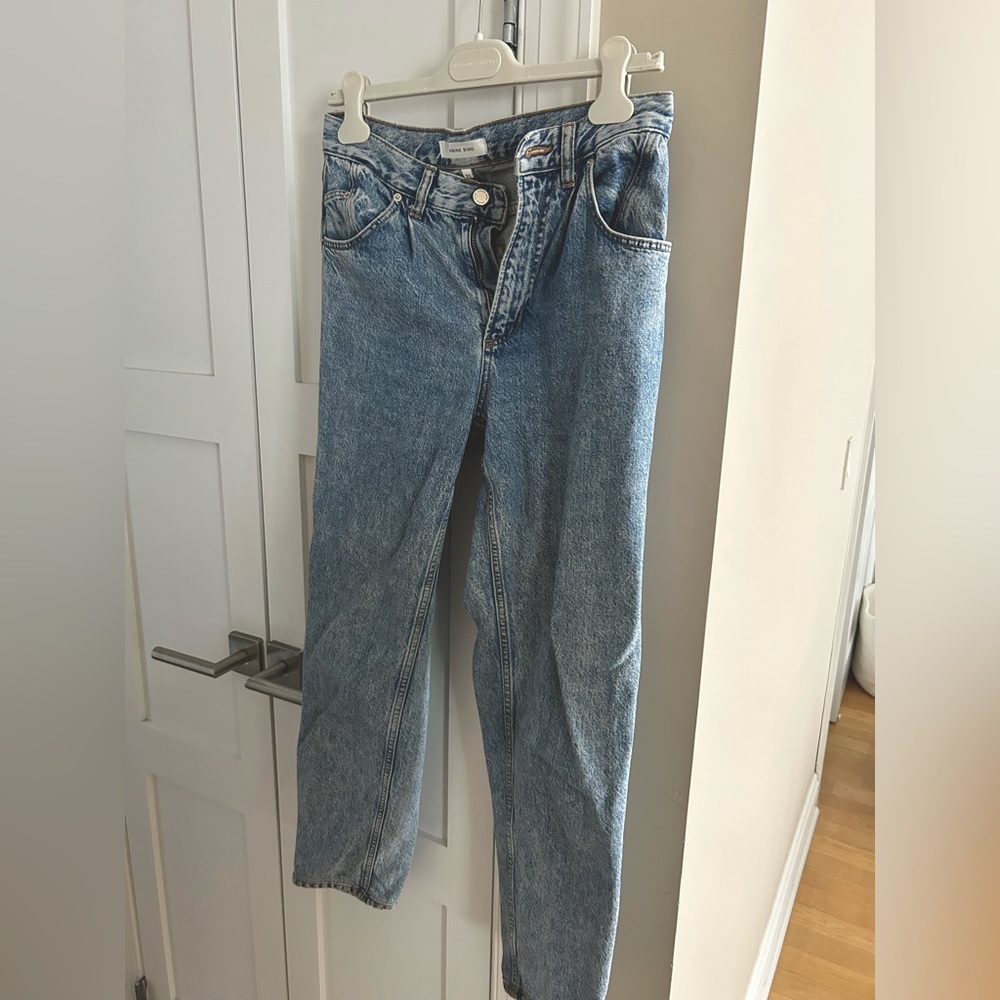 Anine Bing - boyfriend style denim blue vintage distressed wash jeans 25 sz 0 Xs